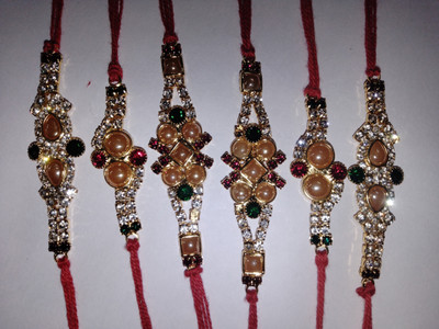 BHAVYA SALES Designer skt1072-N2 Assorted Rakhi  Set(6)