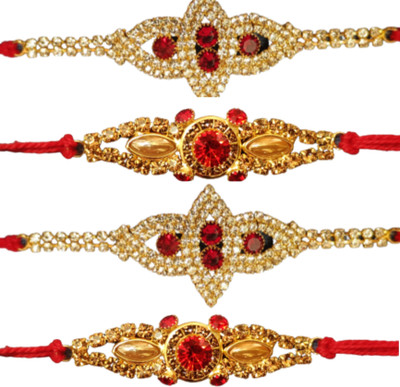 lekhbhav Designer SKT179 Assorted Rakhi  Set(4)