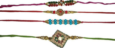lekhbhav Designer New_Mangalam42 Assorted Rakhi  Set(4 Rakhi set)