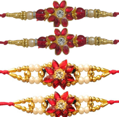 BHAVYA SALES Designer S341-N2 Assorted Rakhi  Set(4)