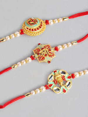 Kord Store Designer KSRKHCOMBO29 Mauli Thread Rakhi  Set(3 Rakhi)