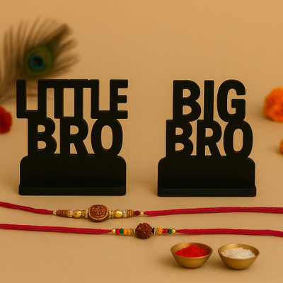 pramonita Designer BBLB-SG-SJ Mauli Thread, Jute Rakhi, Showpiece, Chawal Roli Pack  Set(2 Mug 2 Rakhi 1 Greeting Card 1 Roli chawal packet)