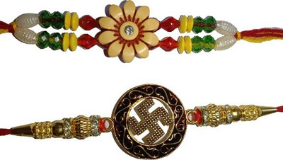lekhbhav Designer Mangalam267 Assorted Rakhi  Set(2)
