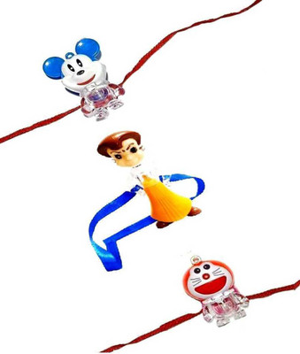 Mitansh Designer 9102 Child light. Mauli Thread Rakhi  Set(Pack of 3)