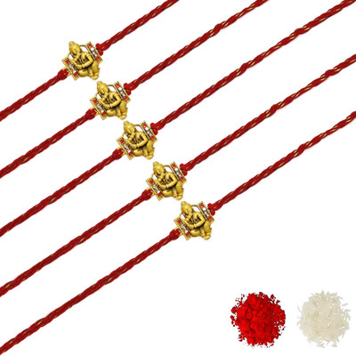 AARON INC Thread Ai_Rakhi_00001423584 Mauli Thread Rakhi  Set(Pack of 05 Rakhi)