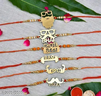 SG Creations Religious SGRKI032 Mauli Thread Rakhi  Set(6)