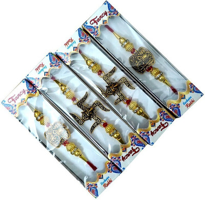 lekhbhav Designer Bhavya-26 Assorted Rakhi  Set(Pack of 4 rakhi)