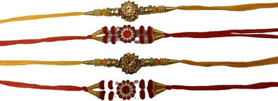 lekhbhav Designer Mangalam67 Assorted Rakhi  Set(4)