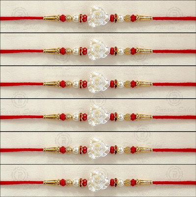 Param sales Designer 4052 Assorted Rakhi  Set(Combo of 6 Rakhi)
