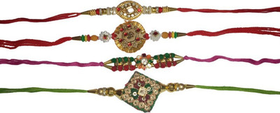 lekhbhav Designer Mangalam59 Assorted Rakhi  Set(4)