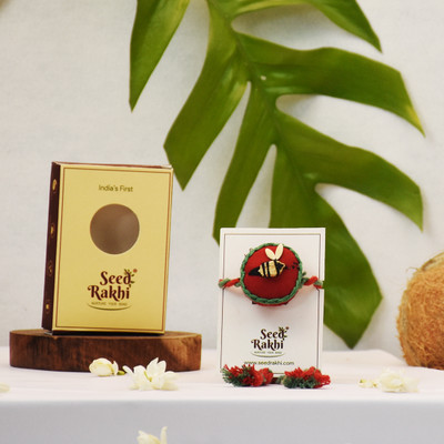 Indigifts Thread S-RKHCTND01SDSD-SRK22012_A Mauli Thread Rakhi  Set(1 Piece Seed Rakhi)