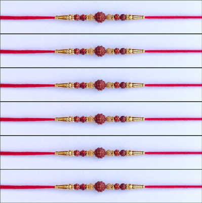 Param sales Designer 4005 Assorted Rakhi  Set(Combo of 6 Rakhi)