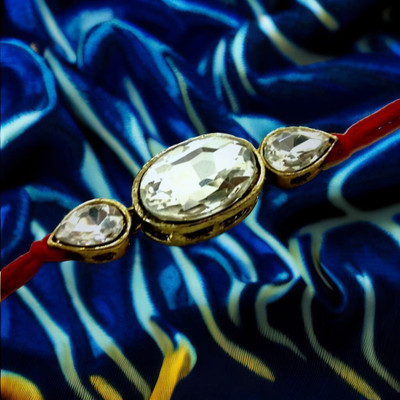 Shree Enterprises Thread shree 01258RAKHI 595 Kundan Chawal Roli Pack  Set(1 BHAI RAKHI)