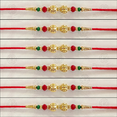 Param sales Designer 4059 Assorted Rakhi  Set(Combo of 6 Rakhi)