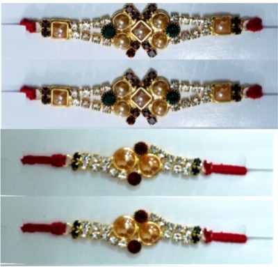 BHAVYA SALES Designer LK18-N2 Assorted Rakhi  Set(4 RAKHI)