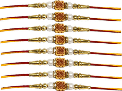 URBANELA Designer a_8-RK27 Assorted Rakhi  Set(8 Rakhi)