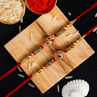 Anil Rakhi Religious Rakhi Assorted Rakhi  Set(Pack of 2 Rakhis with Roli Chawal)