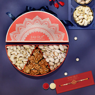 HyperFoods HF-RF-DBOX-RED-CaPiWa-R0-RAKHI Paper Gift Box(Red)