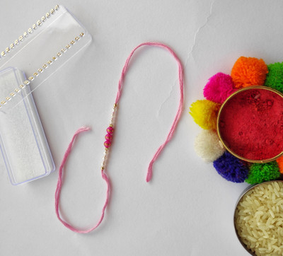 PDR Poonam Thread PD-1PC-R_DORI-P-TT Mauli Thread Rakhi  Set(1 rakhi 1 roli chawal)