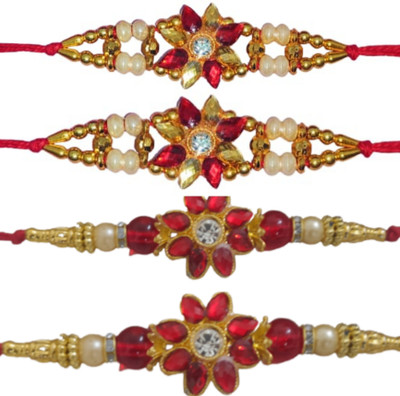 BHAVYA SALES Designer NR24-N2 Kundan Rakhi  Set(4)