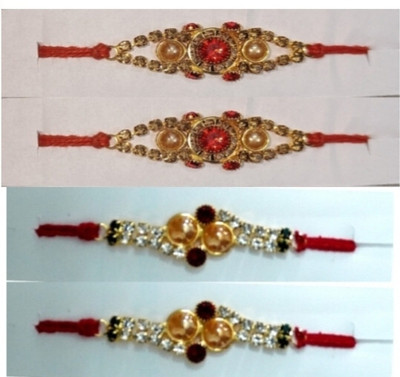 BHAVYA SALES Designer LK177-N2 Assorted Rakhi  Set(4 RAKHI)