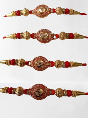 DARSHITABHAV Religious New_Mangalam101_FW Assorted Rakhi  Set(4)