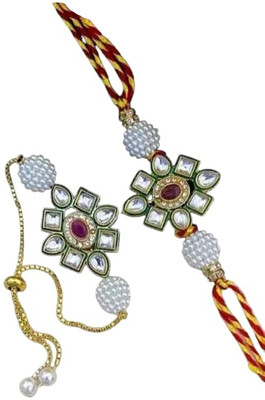 Aamrapali Silver Gems Thread Rakhi(UJ)-36-AP:P2 Mauli Thread Rakhi  Set(2 Rakhi)