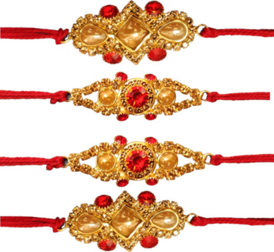 BHAVYA SALES Designer SKT1063-N2 Assorted Rakhi  Set(4)
