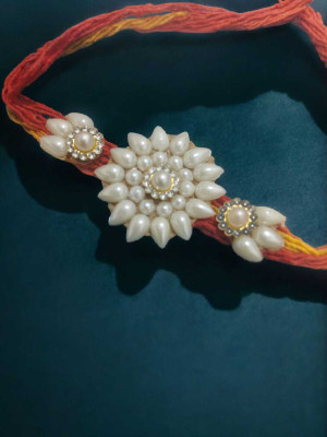 Deekshapathania Designer 1 Mauli Thread, Pearl Rakhi  Set(Set of 2)