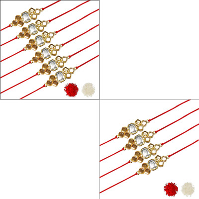 AARON INC Thread Ai_Rakhi_00001423596 Mauli Thread Rakhi  Set(Pack of 10 Rakhi)