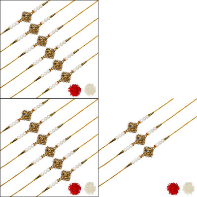 AARON INC Thread Ai_Rakhi_00001423588 Mauli Thread Rakhi  Set(Pack of 15 Rakhi)