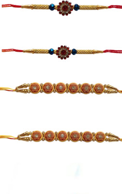 BHAVYA SALES Designer M36_New_Rakhi_set-N2 Assorted Rakhi  Set(DESIGNER HANDMADE RAKHI SET)