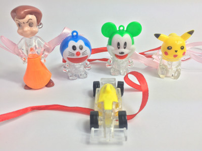 Sprha Designer designer artificial MR19forkids Mauli Thread Rakhi  Set(Combo of Pack of 5 cartoon Rakhi with lights for Kids)