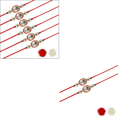 AARON INC Thread Ai_Rakhi_00001423595 Mauli Thread Rakhi  Set(Pack of 08 Rakhi)