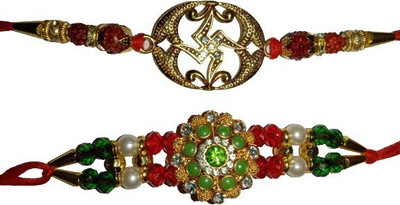 lekhbhav Designer New_11Mangalam398 Assorted Rakhi  Set(2 rtakhi)
