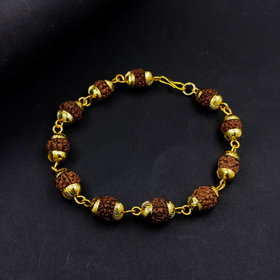 Saizen Rudraksh RA22 Gold Finish Rakhi  Set(1)
