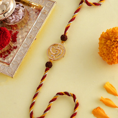 Voylla Thread Om Rudraksha Beads Thread Rakhi Mauli Thread Chawal Roli Pack  Set(Pack of 1)
