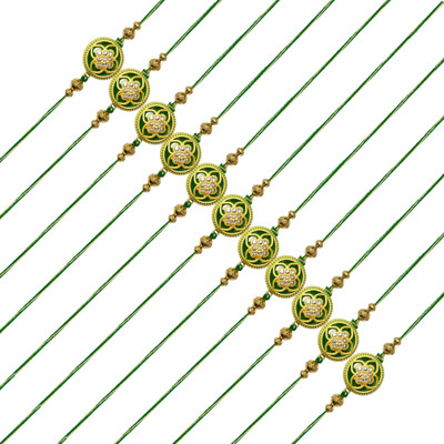 AARON INC Thread Ai_Rakhi_00001423580 Mauli Thread Rakhi  Set(Pack of 11 Rakhi)