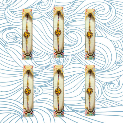 lekhbhav Designer SDF6 Assorted Rakhi  Set(Bhaiya Rakhi set , Fancy Rakhi set , Designer Rakhi)