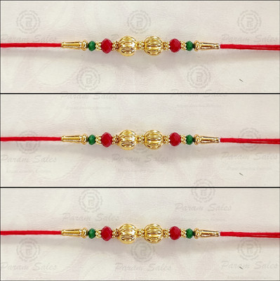 Param sales Designer 4059 Assorted Rakhi  Set(Combo of 3 Rakhi)