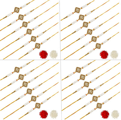 AARON INC Thread Ai_Rakhi_00001423585 Mauli Thread Rakhi  Set(Pack of 24 Rakhi)
