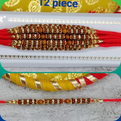 Shree Enterprise Thread Devi 3475 Pearl Rakhi  Set(12)