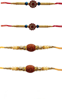 lekhbhav Designer S543 Assorted Rakhi  Set(DESIGNER HANDMADE RAKHI SET)