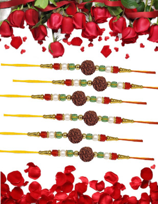 URBANELA Designer a_6-RK12 Assorted Rakhi  Set(6 Rakhi)