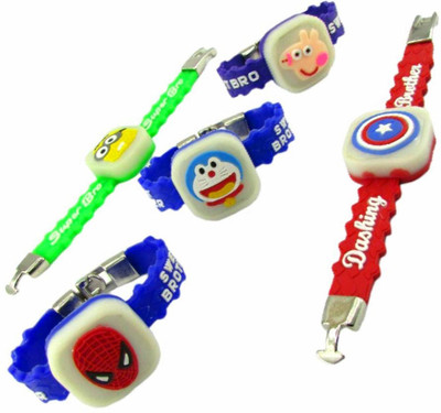 darsh empire Designer 92-4PC-LED-KID Assorted Rakhi  Set(rakhi set)