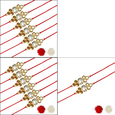 AARON INC Thread Ai_Rakhi_00001423596 Mauli Thread Rakhi  Set(Pack of 14 Rakhi)