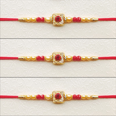PARAM Designer Exclusive Assorted Rakhi  Set(Combo of 3 Rakhi)