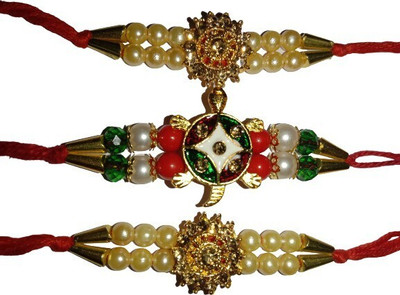lekhbhav Designer New_Mangalam407 Assorted Rakhi  Set(3)