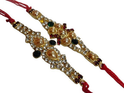 BHAVYA SALES Designer S419-N2 Assorted Rakhi  Set(2)