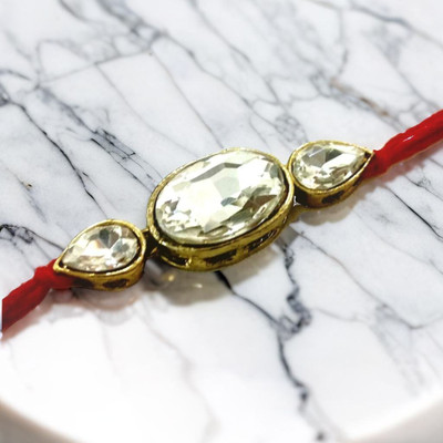 Shree Enterprises Thread shree 01258RAKHI 664 Kundan Chawal Roli Pack  Set(1 BHAI RAKHI)